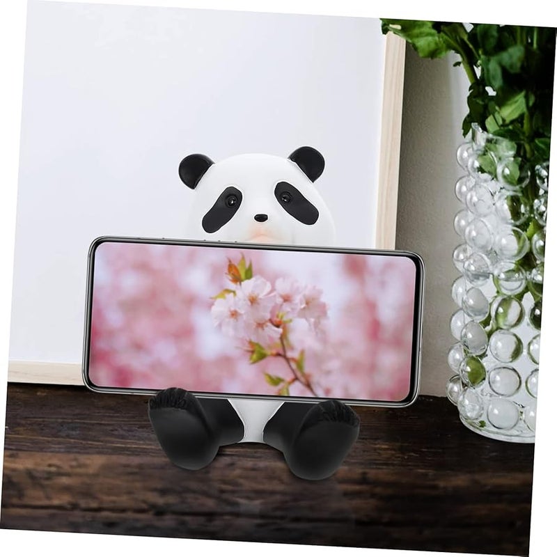 Resin Panda Smartphone Holder Cartoon Desktop Phone Stand Durable Home Office Gift - Image 2